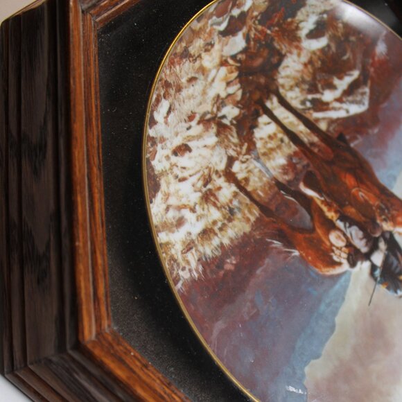 Indian Scout Collector Plate Olaf Wieghorst Fairmont Fine China 1970s Vintage - Picture 5 of 11